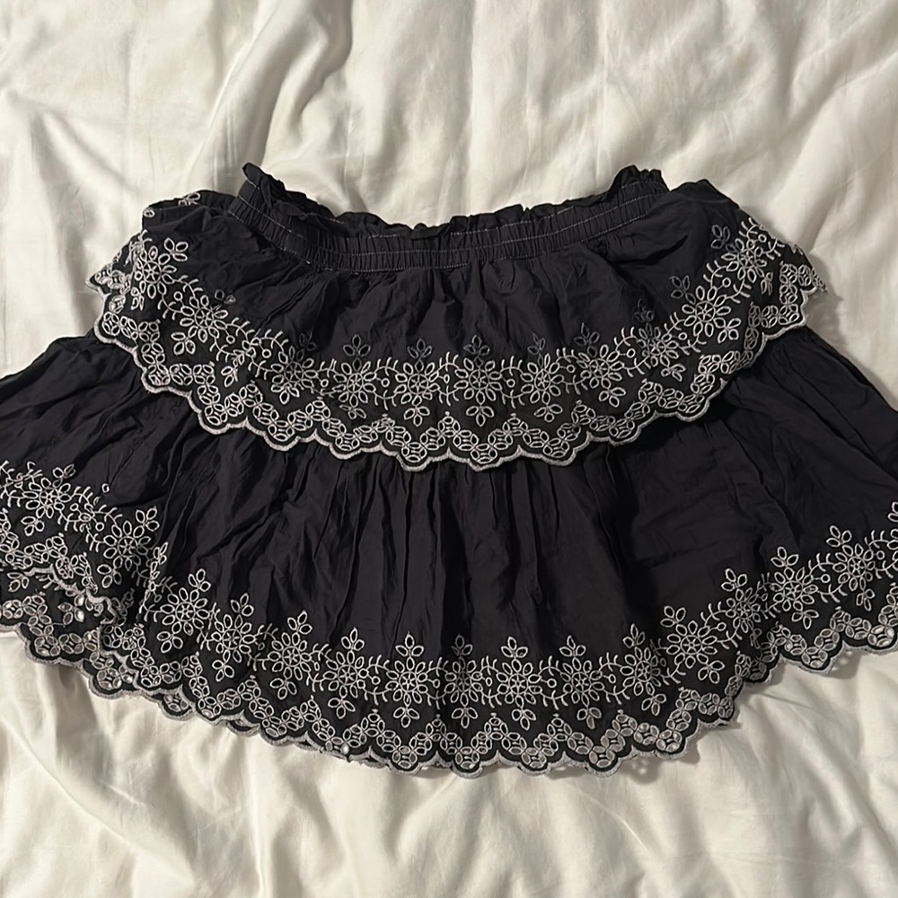 GAP Black and White Bubble Mini Skirt with Ruffled Tiers